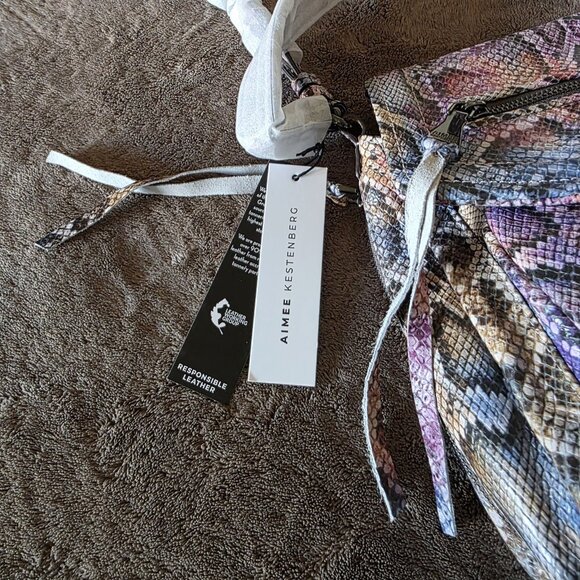 Aimee Kestenberg Fifth Ave Convertible Snake Leather Crossbody Shoulder Bag NWT - Picture 11 of 16
